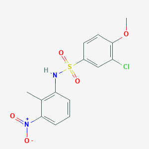 molecular formula C14H13ClN2O5S B4629841 3-氯-4-甲氧基-N-(2-甲基-3-硝基苯基)苯磺酰胺 