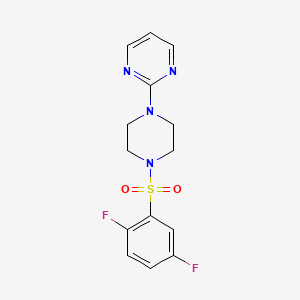 molecular formula C14H14F2N4O2S B4629847 2-{4-[(2,5-二氟苯基)磺酰基]-1-哌嗪基}嘧啶 