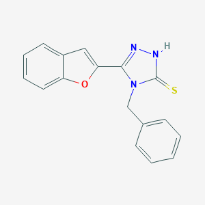 molecular formula C17H13N3OS B462985 5-(1-benzofuran-2-yl)-4-benzyl-4H-1,2,4-triazole-3-thiol CAS No. 332374-25-1
