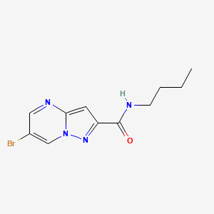 molecular formula C11H13BrN4O B4629851 6-溴-N-丁基吡唑并[1,5-a]嘧啶-2-甲酰胺 