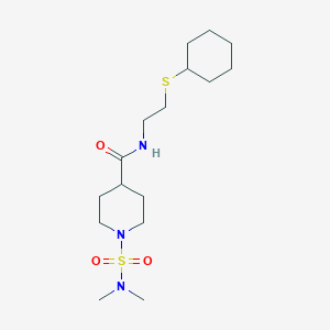 molecular formula C16H31N3O3S2 B4629853 N-[2-(cyclohexylthio)ethyl]-1-[(dimethylamino)sulfonyl]-4-piperidinecarboxamide 