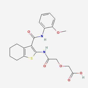 molecular formula C20H22N2O6S B4629869 {2-[(3-{[(2-methoxyphenyl)amino]carbonyl}-4,5,6,7-tetrahydro-1-benzothien-2-yl)amino]-2-oxoethoxy}acetic acid 