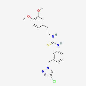 molecular formula C21H23ClN4O2S B4629873 N-{3-[(4-chloro-1H-pyrazol-1-yl)methyl]phenyl}-N'-[2-(3,4-dimethoxyphenyl)ethyl]thiourea 