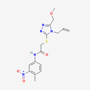 molecular formula C16H19N5O4S B4629880 2-{[4-烯丙基-5-(甲氧基甲基)-4H-1,2,4-三唑-3-基]硫代}-N-(4-甲基-3-硝基苯基)乙酰胺 