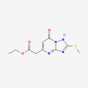 molecular formula C10H12N4O3S B4629889 乙酰基[2-(甲硫基)-7-氧代-4,7-二氢[1,2,4]三唑并[1,5-a]嘧啶-5-基]乙酸 
