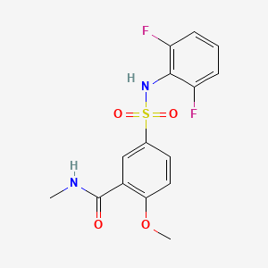 molecular formula C15H14F2N2O4S B4629916 5-{[(2,6-二氟苯基)氨基]磺酰基}-2-甲氧基-N-甲基苯甲酰胺 