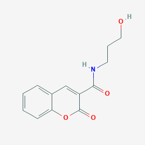 molecular formula C13H13NO4 B4629922 N-(3-hydroxypropyl)-2-oxo-2H-chromene-3-carboxamide 