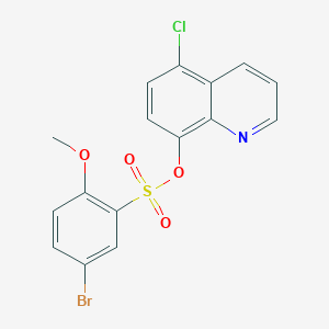 molecular formula C16H11BrClNO4S B4629928 5-chloro-8-quinolinyl 5-bromo-2-methoxybenzenesulfonate 