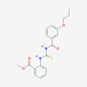 molecular formula C19H20N2O4S B4629951 methyl 2-({[(3-propoxybenzoyl)amino]carbonothioyl}amino)benzoate 