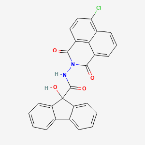 molecular formula C26H15ClN2O4 B4630000 N-(6-chloro-1,3-dioxo-1H-benzo[de]isoquinolin-2(3H)-yl)-9-hydroxy-9H-fluorene-9-carboxamide 