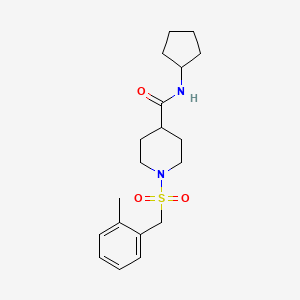 molecular formula C19H28N2O3S B4630004 N-cyclopentyl-1-[(2-methylbenzyl)sulfonyl]-4-piperidinecarboxamide 