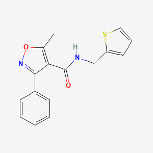 molecular formula C16H14N2O2S B4630023 5-methyl-3-phenyl-N-(2-thienylmethyl)-4-isoxazolecarboxamide 