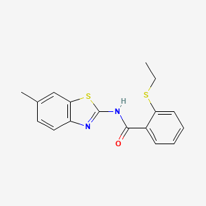molecular formula C17H16N2OS2 B4630032 2-(ethylthio)-N-(6-methyl-1,3-benzothiazol-2-yl)benzamide 