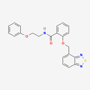 molecular formula C22H19N3O3S B4630045 2-(2,1,3-benzothiadiazol-4-ylmethoxy)-N-(2-phenoxyethyl)benzamide 