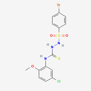 molecular formula C14H13BrClN3O3S2 B4630050 2-[(4-bromophenyl)sulfonyl]-N-(5-chloro-2-methoxyphenyl)hydrazinecarbothioamide 