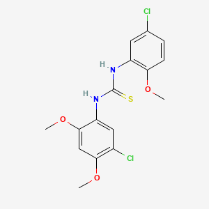 molecular formula C16H16Cl2N2O3S B4630073 N-(5-chloro-2,4-dimethoxyphenyl)-N'-(5-chloro-2-methoxyphenyl)thiourea 