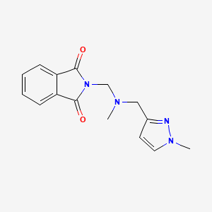 molecular formula C15H16N4O2 B4630081 2-({methyl[(1-methyl-1H-pyrazol-3-yl)methyl]amino}methyl)-1H-isoindole-1,3(2H)-dione 