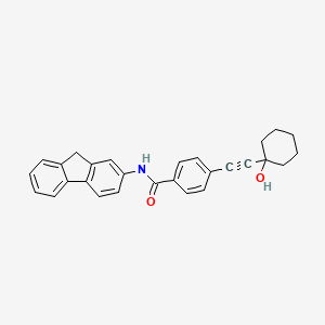 molecular formula C28H25NO2 B4630094 N-(9H-fluoren-2-yl)-4-[(1-hydroxycyclohexyl)ethynyl]benzamide 