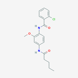 molecular formula C19H21ClN2O3 B4630105 2-氯-N-[2-甲氧基-4-(戊酰氨基)苯基]苯甲酰胺 