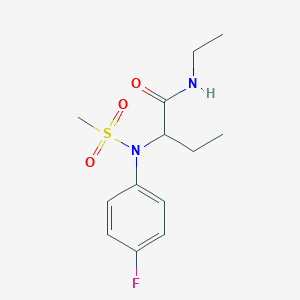 molecular formula C13H19FN2O3S B4630112 N-ethyl-2-[(4-fluorophenyl)(methylsulfonyl)amino]butanamide 