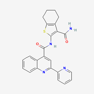 molecular formula C24H20N4O2S B4630126 N-[3-(aminocarbonyl)-4,5,6,7-tetrahydro-1-benzothien-2-yl]-2-(2-pyridinyl)-4-quinolinecarboxamide 