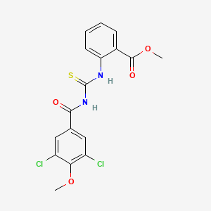 molecular formula C17H14Cl2N2O4S B4630133 methyl 2-({[(3,5-dichloro-4-methoxybenzoyl)amino]carbonothioyl}amino)benzoate 