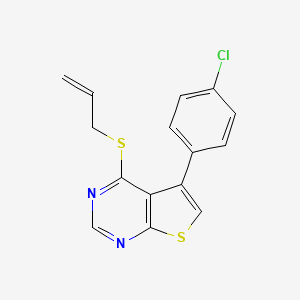 molecular formula C15H11ClN2S2 B4630142 4-(allylthio)-5-(4-chlorophenyl)thieno[2,3-d]pyrimidine 