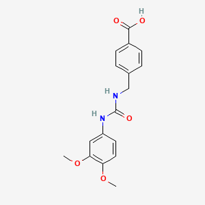 molecular formula C17H18N2O5 B4630143 4-[({[(3,4-dimethoxyphenyl)amino]carbonyl}amino)methyl]benzoic acid 