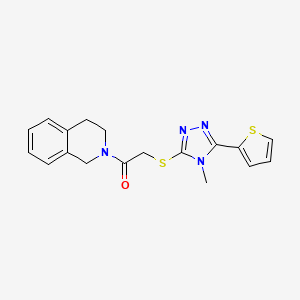 molecular formula C18H18N4OS2 B4630148 2-({[4-methyl-5-(2-thienyl)-4H-1,2,4-triazol-3-yl]thio}acetyl)-1,2,3,4-tetrahydroisoquinoline 