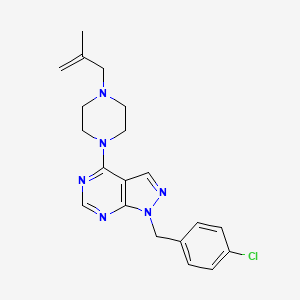 molecular formula C20H23ClN6 B4630160 1-(4-chlorobenzyl)-4-[4-(2-methyl-2-propen-1-yl)-1-piperazinyl]-1H-pyrazolo[3,4-d]pyrimidine 