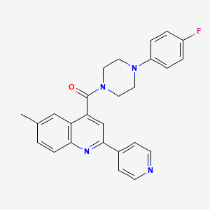 molecular formula C26H23FN4O B4630170 4-{[4-(4-fluorophenyl)-1-piperazinyl]carbonyl}-6-methyl-2-(4-pyridinyl)quinoline 
