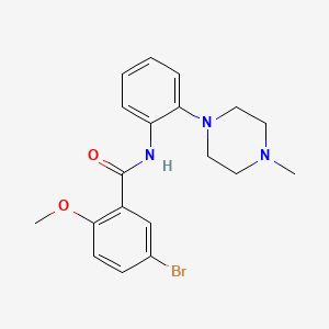 molecular formula C19H22BrN3O2 B4630250 5-溴-2-甲氧基-N-[2-(4-甲基-1-哌嗪基)苯基]苯甲酰胺 