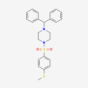 molecular formula C24H26N2O2S2 B4630271 1-(diphenylmethyl)-4-{[4-(methylthio)phenyl]sulfonyl}piperazine 