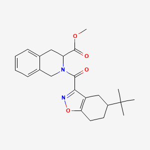 molecular formula C23H28N2O4 B4630280 methyl 2-[(5-tert-butyl-4,5,6,7-tetrahydro-1,2-benzisoxazol-3-yl)carbonyl]-1,2,3,4-tetrahydro-3-isoquinolinecarboxylate 