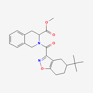 molecular formula C23H28N2O4 B4630280 2-[(5-叔丁基-4,5,6,7-四氢-1,2-苯并异恶唑-3-基)羰基]-1,2,3,4-四氢-3-异喹啉甲酸甲酯 