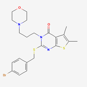 molecular formula C22H26BrN3O2S2 B4630285 2-[(4-bromobenzyl)thio]-5,6-dimethyl-3-[3-(4-morpholinyl)propyl]thieno[2,3-d]pyrimidin-4(3H)-one 