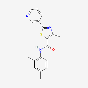 molecular formula C18H17N3OS B4630292 N-(2,4-dimethylphenyl)-4-methyl-2-(3-pyridinyl)-1,3-thiazole-5-carboxamide 