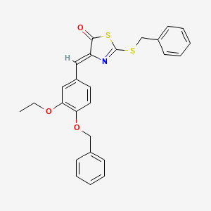 molecular formula C26H23NO3S2 B4630331 4-[4-(benzyloxy)-3-ethoxybenzylidene]-2-(benzylthio)-1,3-thiazol-5(4H)-one 