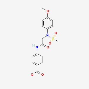 molecular formula C18H20N2O6S B4630340 4-[{[N-(4-甲氧基苯基)-N-(甲基磺酰基)甘氨酰]氨基}苯甲酸甲酯 