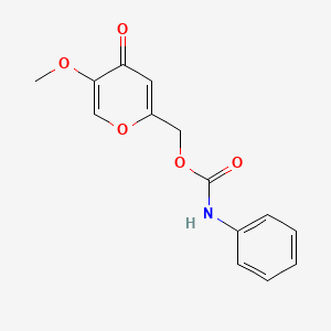 (5-methoxy-4-oxo-4H-pyran-2-yl)methyl phenylcarbamate