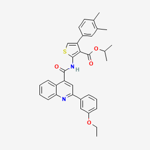 molecular formula C34H32N2O4S B4630346 isopropyl 4-(3,4-dimethylphenyl)-2-({[2-(3-ethoxyphenyl)-4-quinolinyl]carbonyl}amino)-3-thiophenecarboxylate 