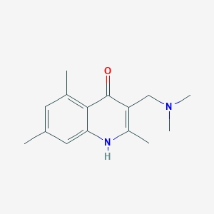 molecular formula C15H20N2O B4630362 3-[(dimethylamino)methyl]-2,5,7-trimethyl-4-quinolinol 