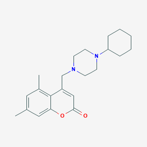 4-[(4-cyclohexyl-1-piperazinyl)methyl]-5,7-dimethyl-2H-chromen-2-one