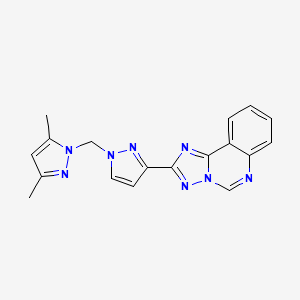 molecular formula C18H16N8 B4630386 2-{1-[(3,5-dimethyl-1H-pyrazol-1-yl)methyl]-1H-pyrazol-3-yl}[1,2,4]triazolo[1,5-c]quinazoline 