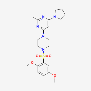 molecular formula C21H29N5O4S B4630391 4-{4-[(2,5-二甲氧基苯基)磺酰基]-1-哌嗪基}-2-甲基-6-(1-吡咯烷基)嘧啶 