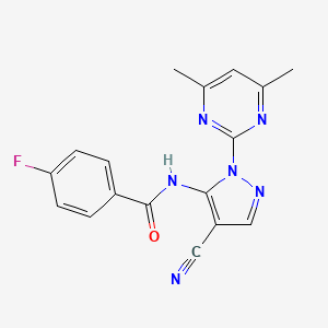 N-[4-cyano-1-(4,6-dimethyl-2-pyrimidinyl)-1H-pyrazol-5-yl]-4-fluorobenzamide