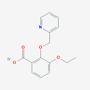 molecular formula C15H15NO4 B4630419 3-ethoxy-2-(2-pyridinylmethoxy)benzoic acid 