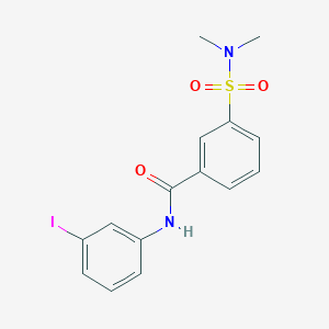 molecular formula C15H15IN2O3S B4630427 3-[(dimethylamino)sulfonyl]-N-(3-iodophenyl)benzamide 