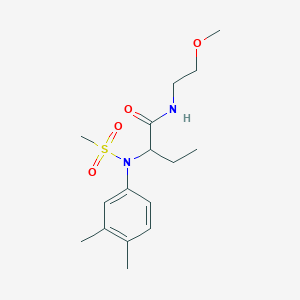 molecular formula C16H26N2O4S B4630444 2-[(3,4-dimethylphenyl)(methylsulfonyl)amino]-N-(2-methoxyethyl)butanamide 