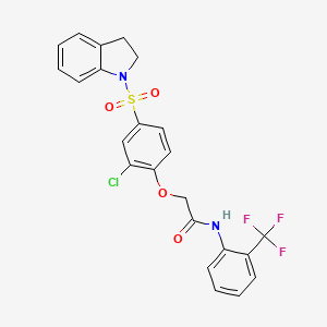 molecular formula C23H18ClF3N2O4S B4630450 2-[2-氯-4-(2,3-二氢-1H-吲哚-1-磺酰基)苯氧基]-N-[2-(三氟甲基)苯基]乙酰胺 